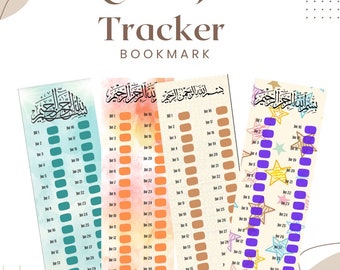 Quran Juz Tracker Bookmark, Muslim Bookmark, Islamic gift, Ramadan gift, Eid Gift Ramadan, Quran, Quran learning, Quran essentials, Islam.