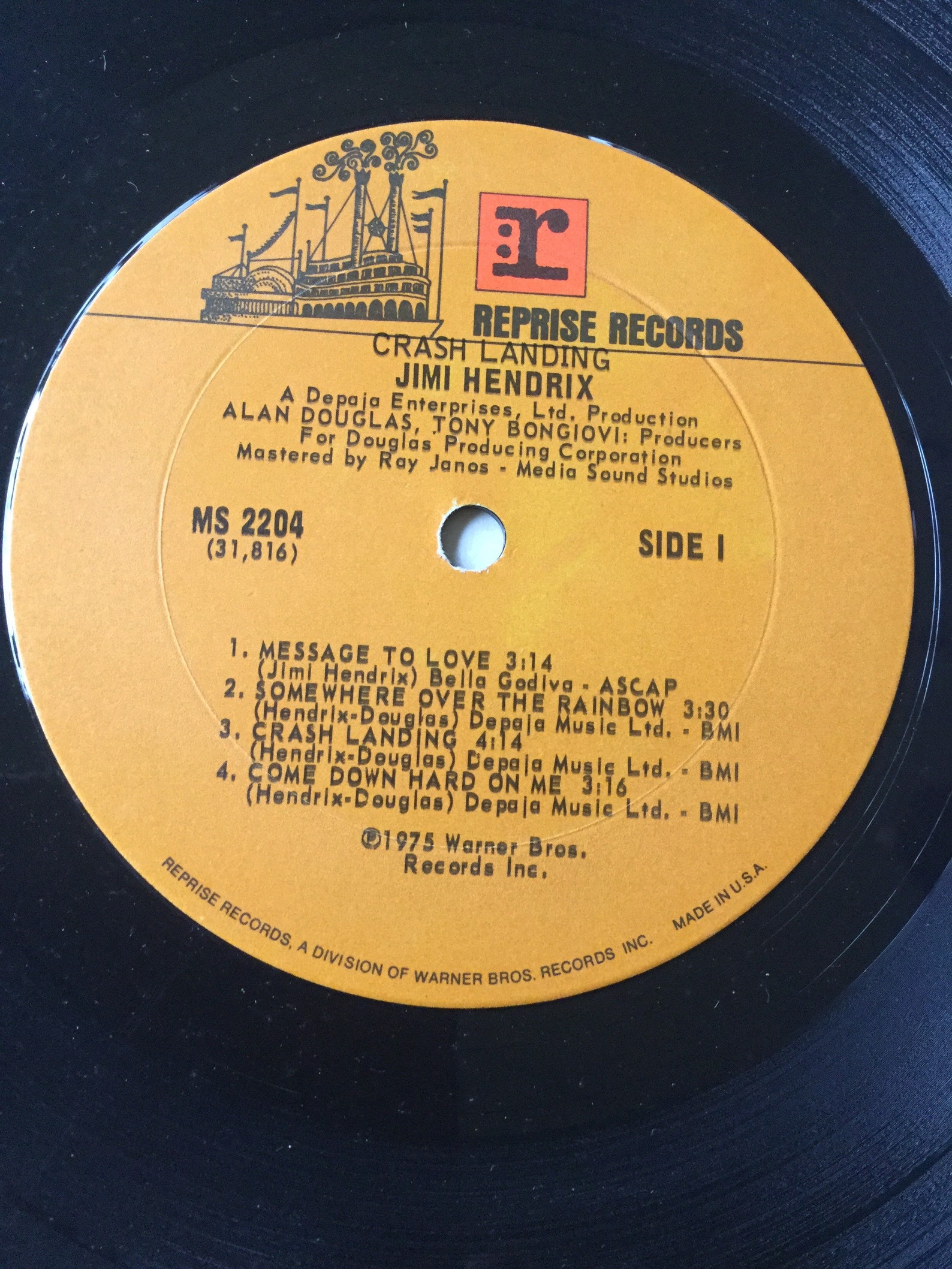 Jimi Hendrix Crash Landing Vinyl Stereo LP 1975 Reprise | Etsy