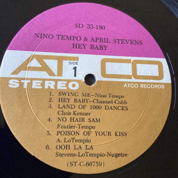 Nino Tempo & April Stevens Hey Baby Stereo Vinyl Lp 1966 Atco