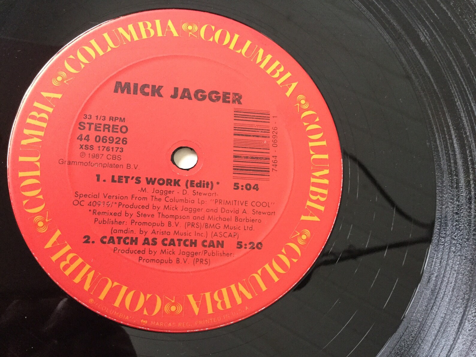 Mick Jagger Lets Work 1987 Columbia Records Stereo 12 Single Etsy
