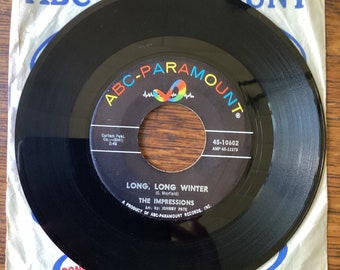 The Impressions Amen B/W Long Long Winter Vinyl Stereo 7” 45 RPM 1964 ABC Paramount Records 45-10602