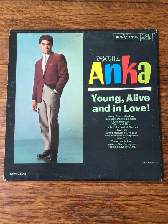 Paul Anka Young, Alive & in Love Mono Vinyl LP 1962 RCA Records
