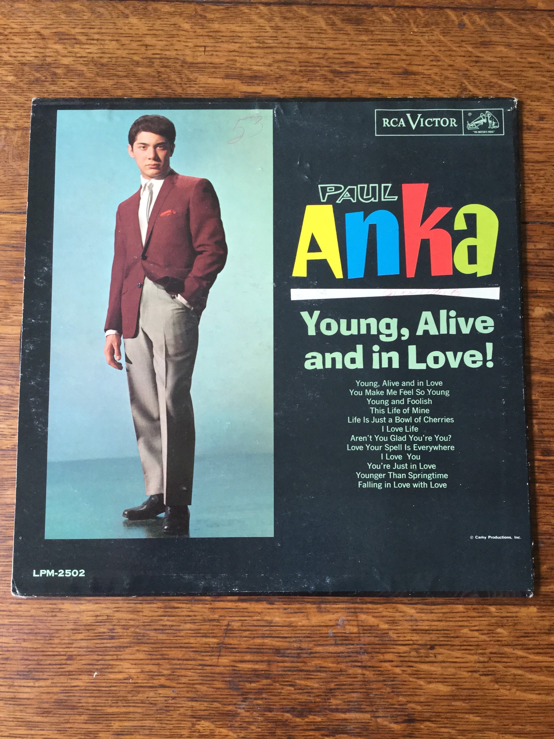 Paul Anka Young, Alive & in Love Mono Vinyl LP 1962 RCA