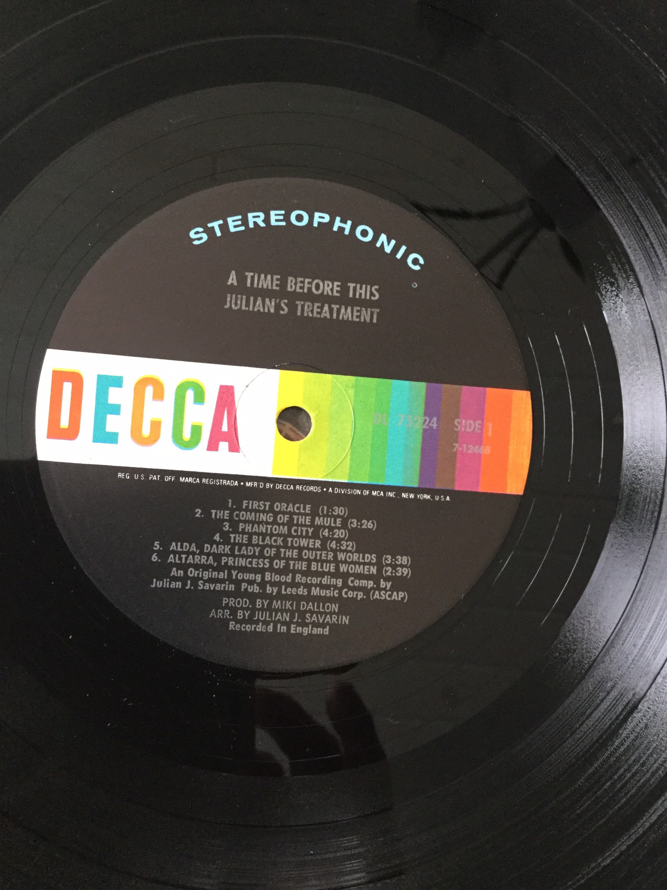 Julian's Treatment A Time Before This Vinyl Stereo LP 1970