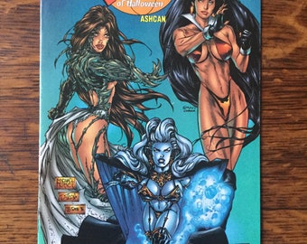 Previews Present Queens of Halloween Ashcan # 1 Oct 1996 Comic Vampirella, Lady Death & Witchblade.