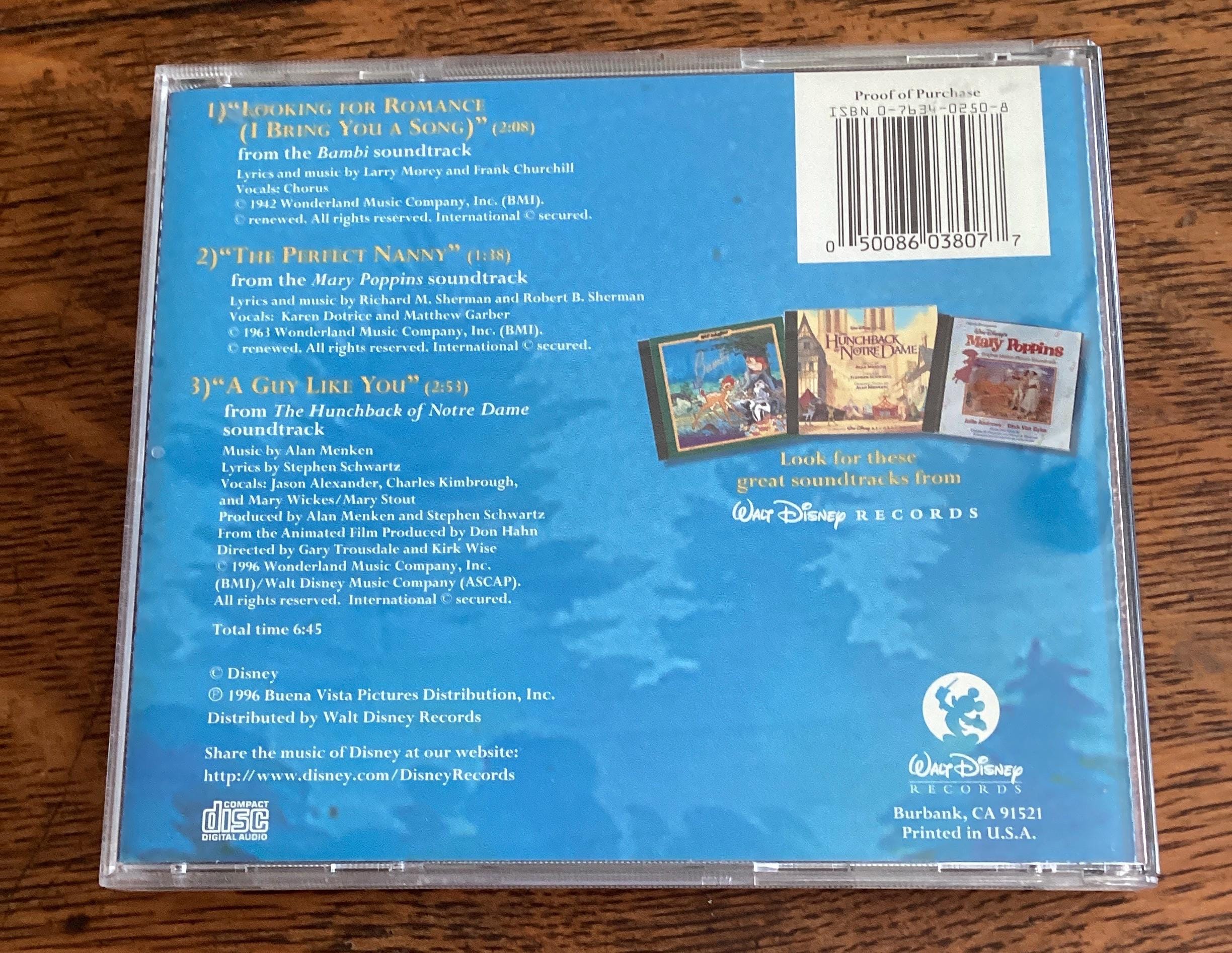 Disney's Bambi Picture CD -minimax 3 Song Sampler CD - 1996 Walt