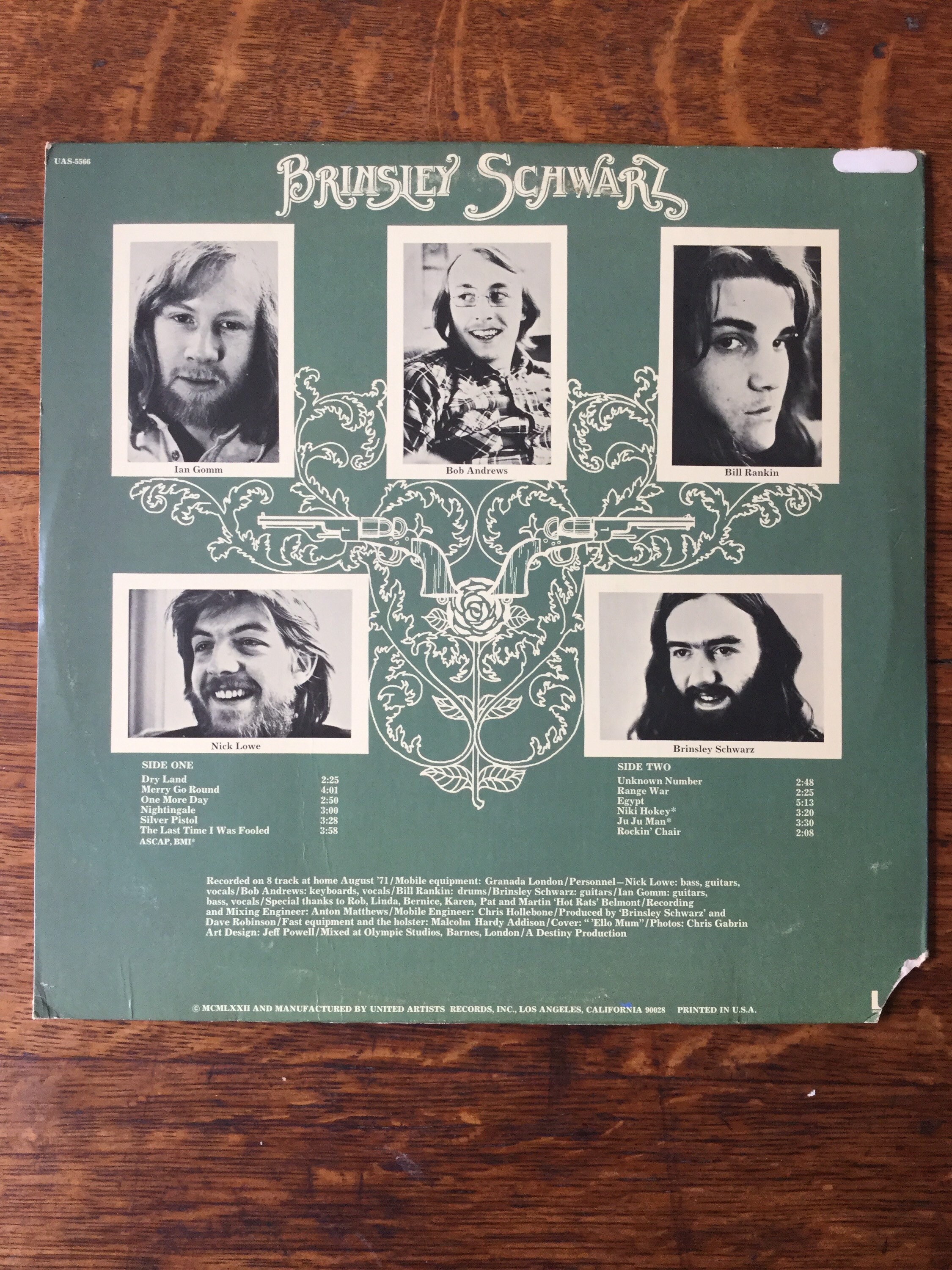 Brinsley Schwarz Silver Pistol Vinyl Stereo LP 1972 UA