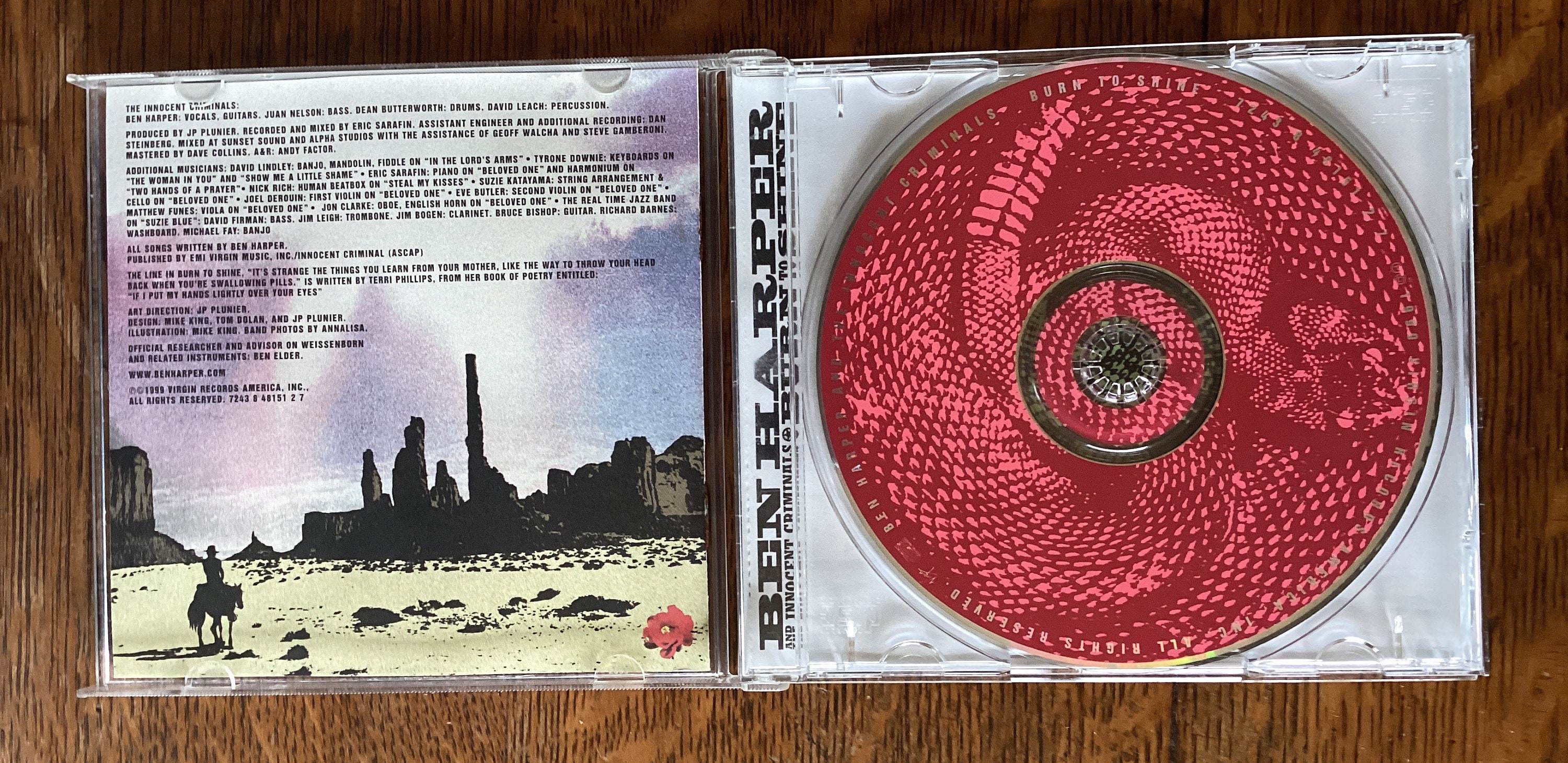 Ben Harper & the Innocent Criminals Burn to Shine CD 1999 Virgin