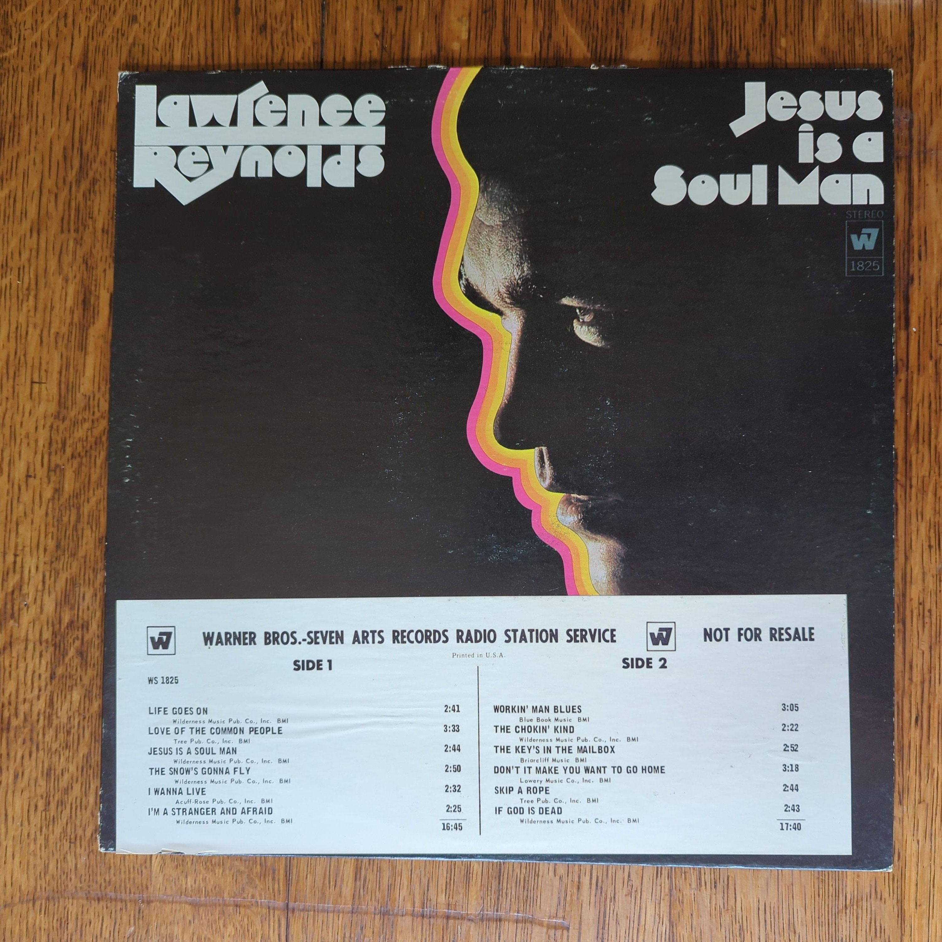 Lawrence Reynolds Jesus is A Soul Man Stereo Vinyl LP 1969 Warner
