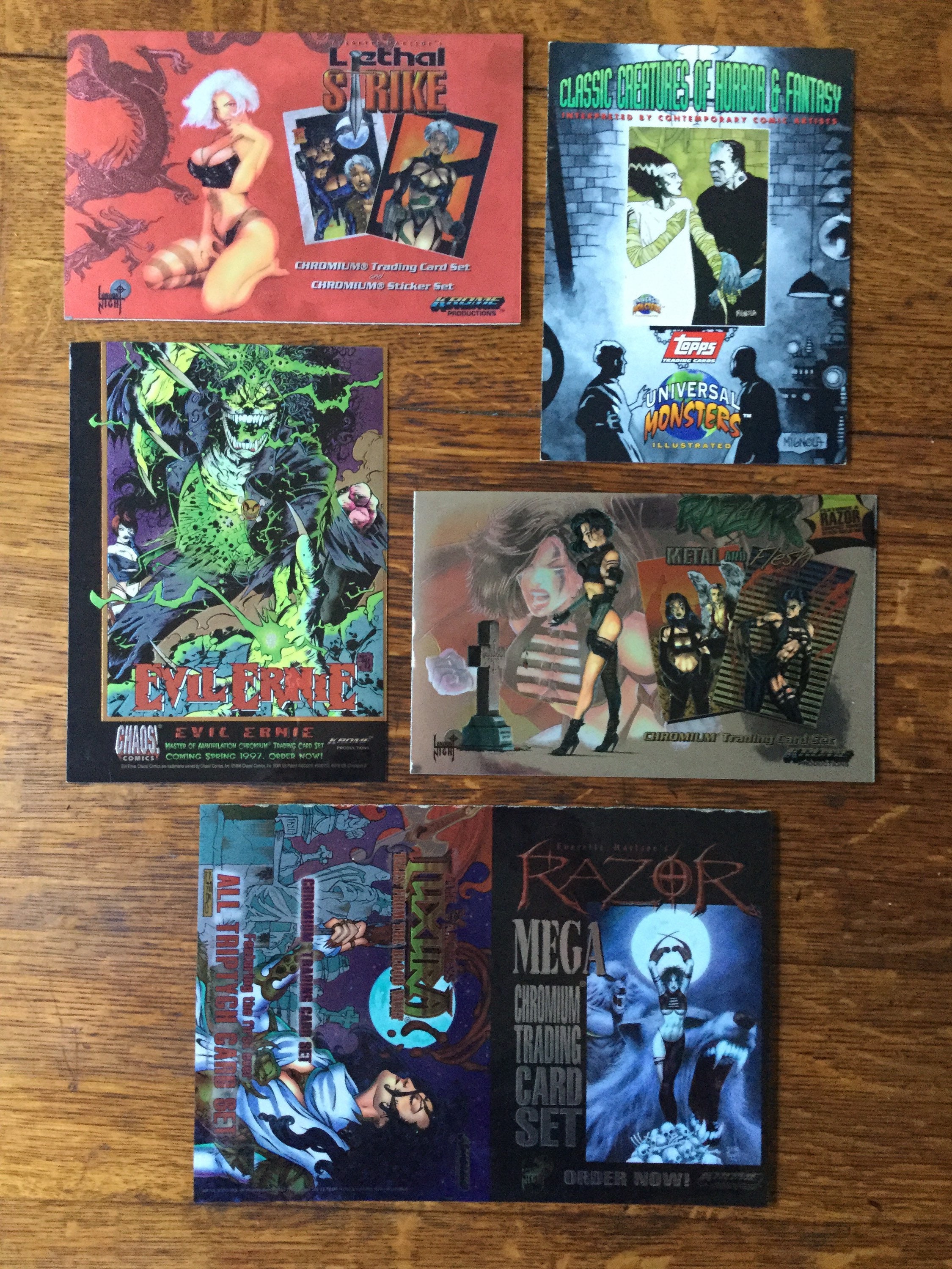 LETHAL STRIKE 1997 KROME PRODUCTIONS CHROMIUM PROMO CARD SET 1 TO 4