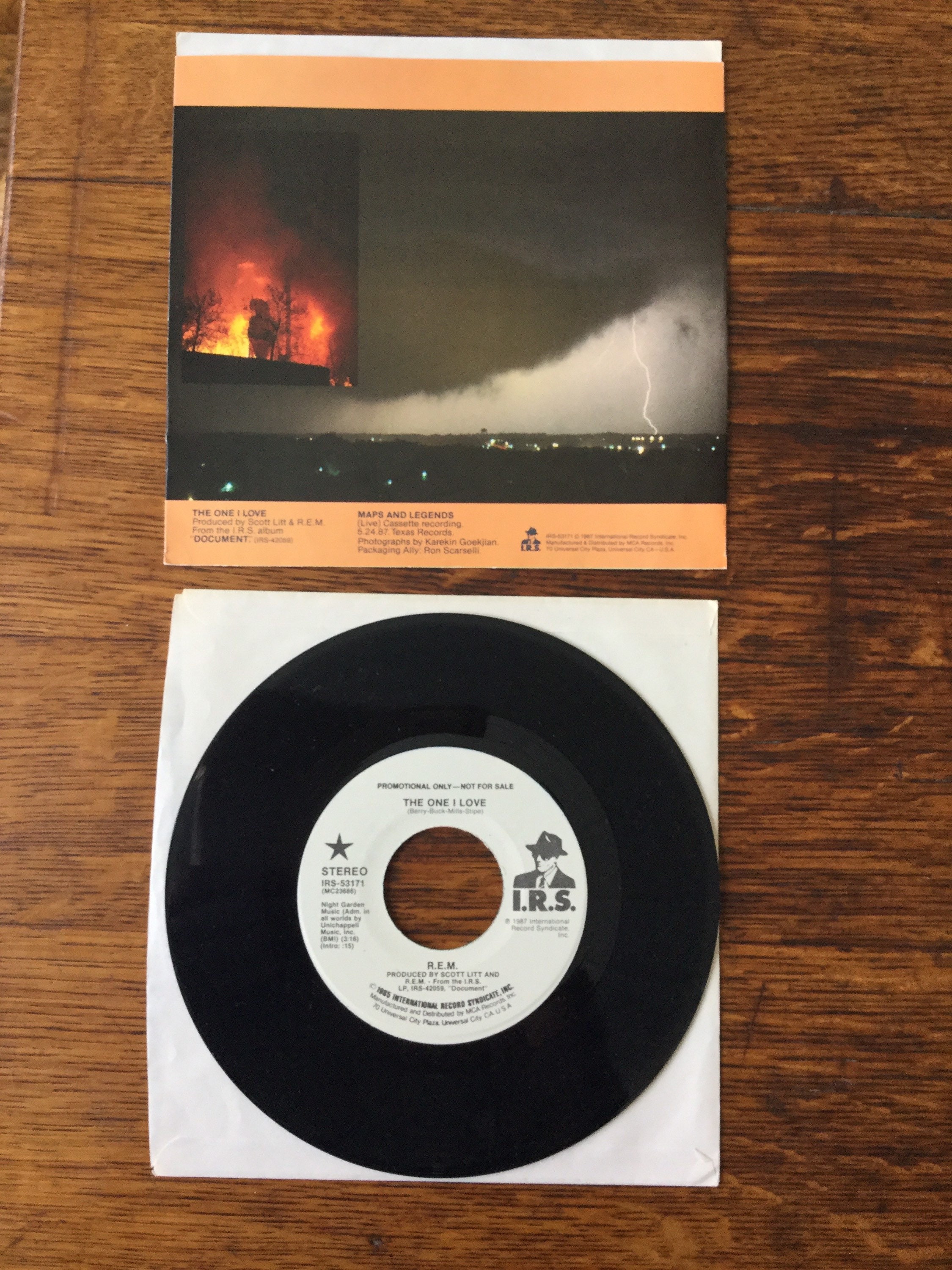 R.E.M. the One I Love Vinyl 45 I.R.S. Records White Label - Etsy