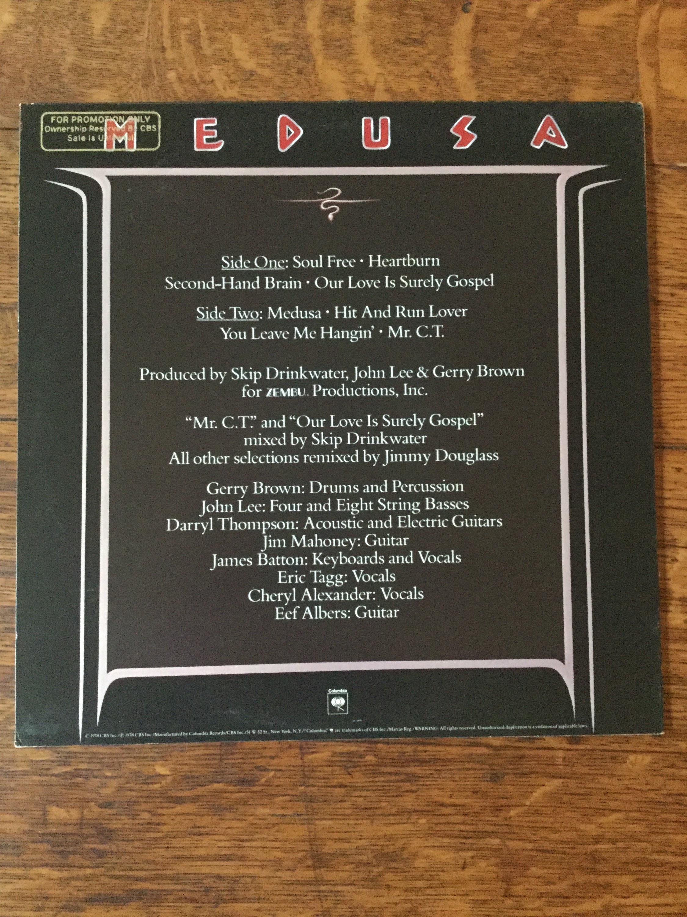 Medusa Self Titled Stereo Vinyl LP 1978 Columbia Records JC 35357 White  Label Promo -  Norway