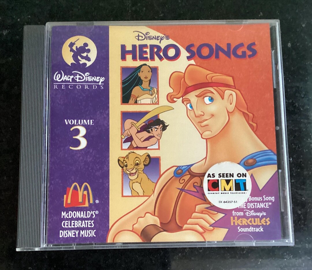 Disney S Hero Songs Vol 3 Cd 1996 Walt Disney Records 60376 7 Etsy