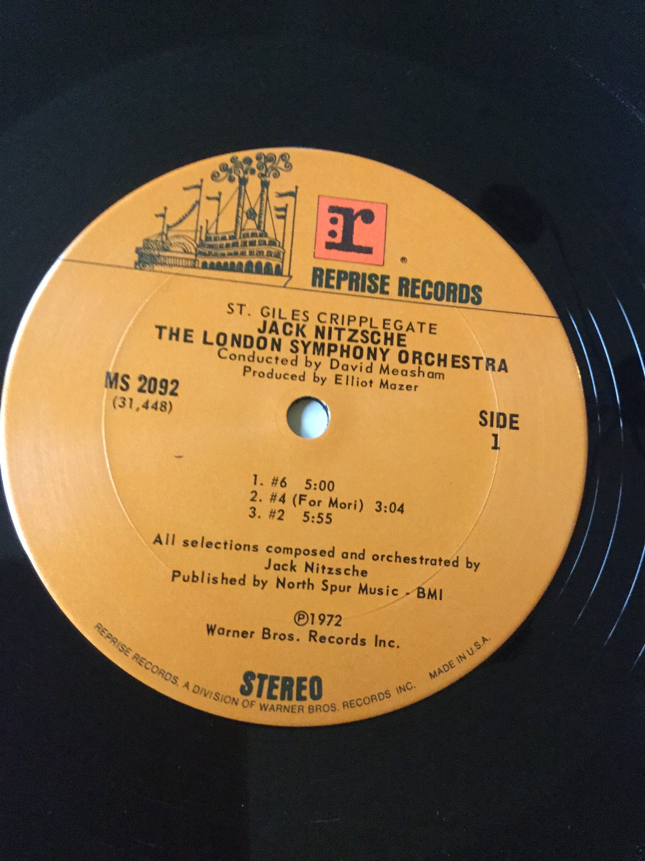Jack Nitzsche St Giles Cripplegate Stereo Vinyl LP 1972 Reprise
