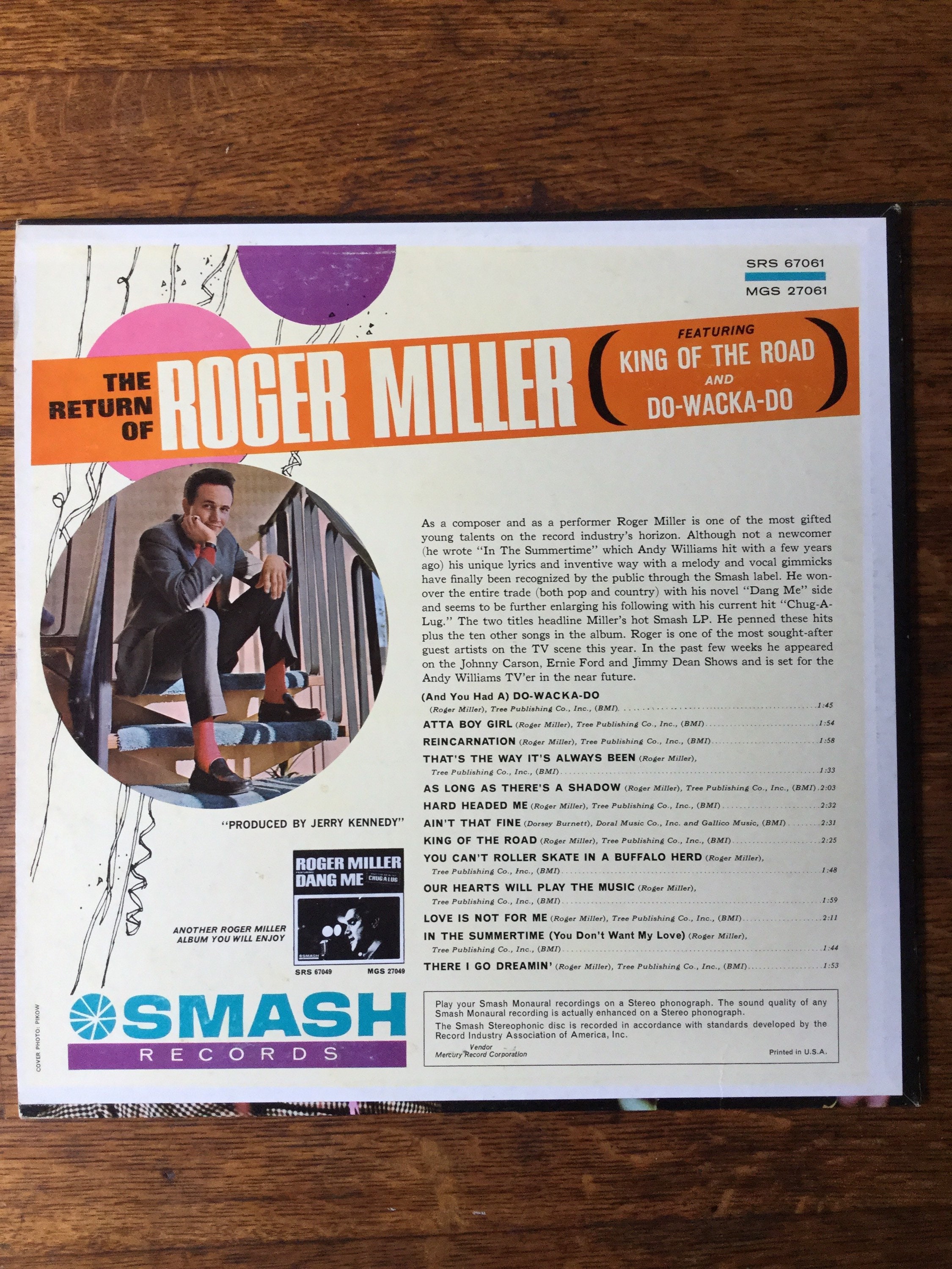 Roger Miller the Return of Mono Vinyl LP Smash Records MGS - Etsy