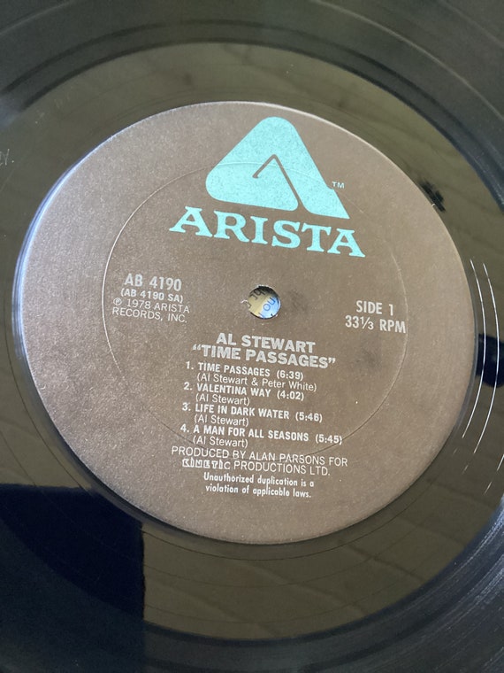 Al Stewart Time Passages Stereo Vinyl LP 1978 Arista Records AB