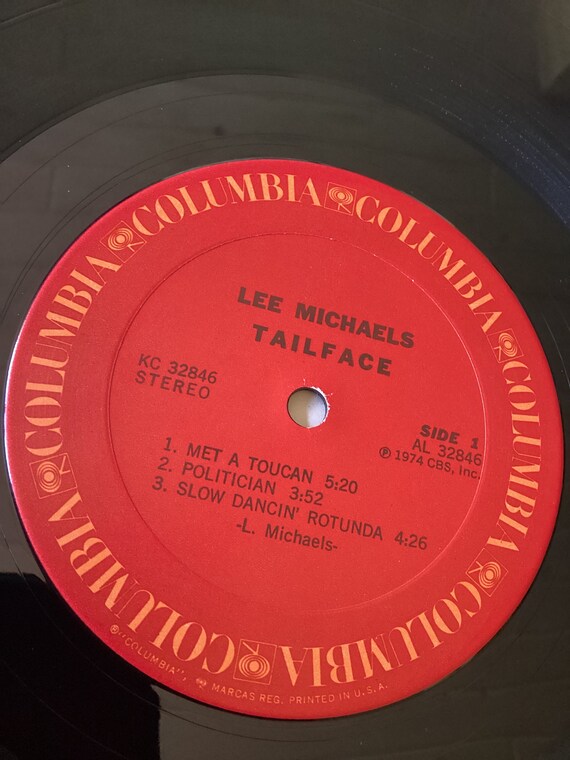Lee Michaels - Tailface - Stereo Vinyl Lp 1974 Columbia Records KC