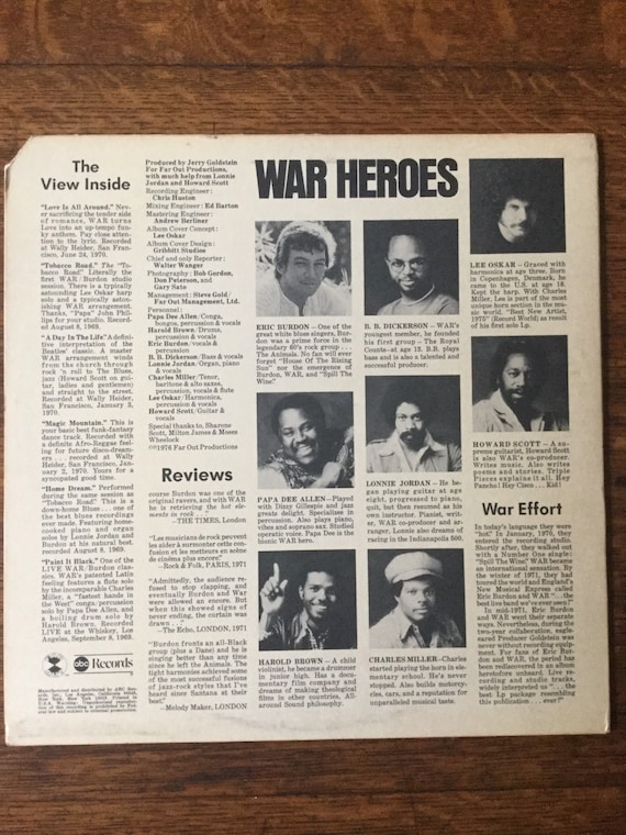 レコード　LOVE IS ALL AROUND／WAR ABCD988昭和レトロ レコードLOVE IS ALL AROUND／WAR ABCD988