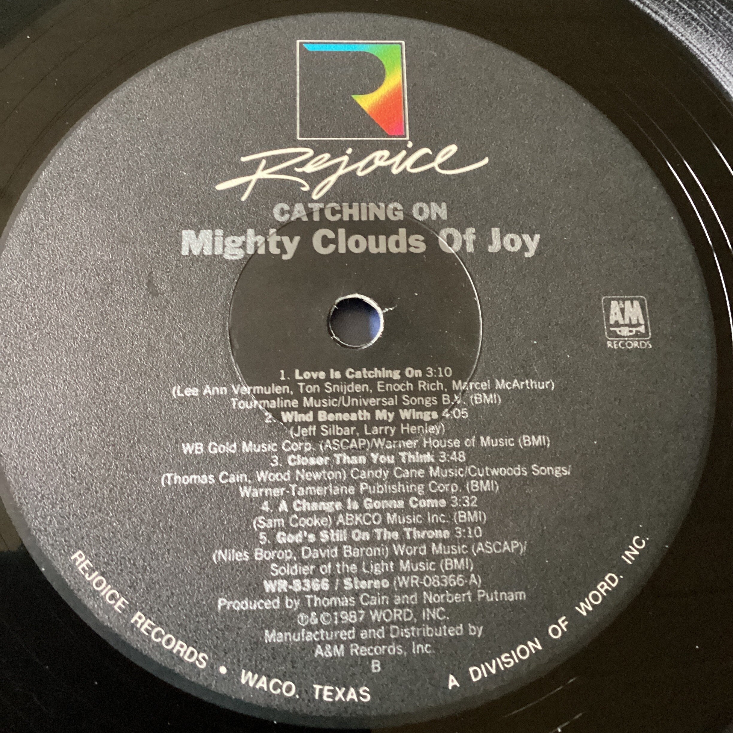 Mighty Clouds of Joy Catching on Stereo Vinyl Lp 1987 Rejoice/a&m 