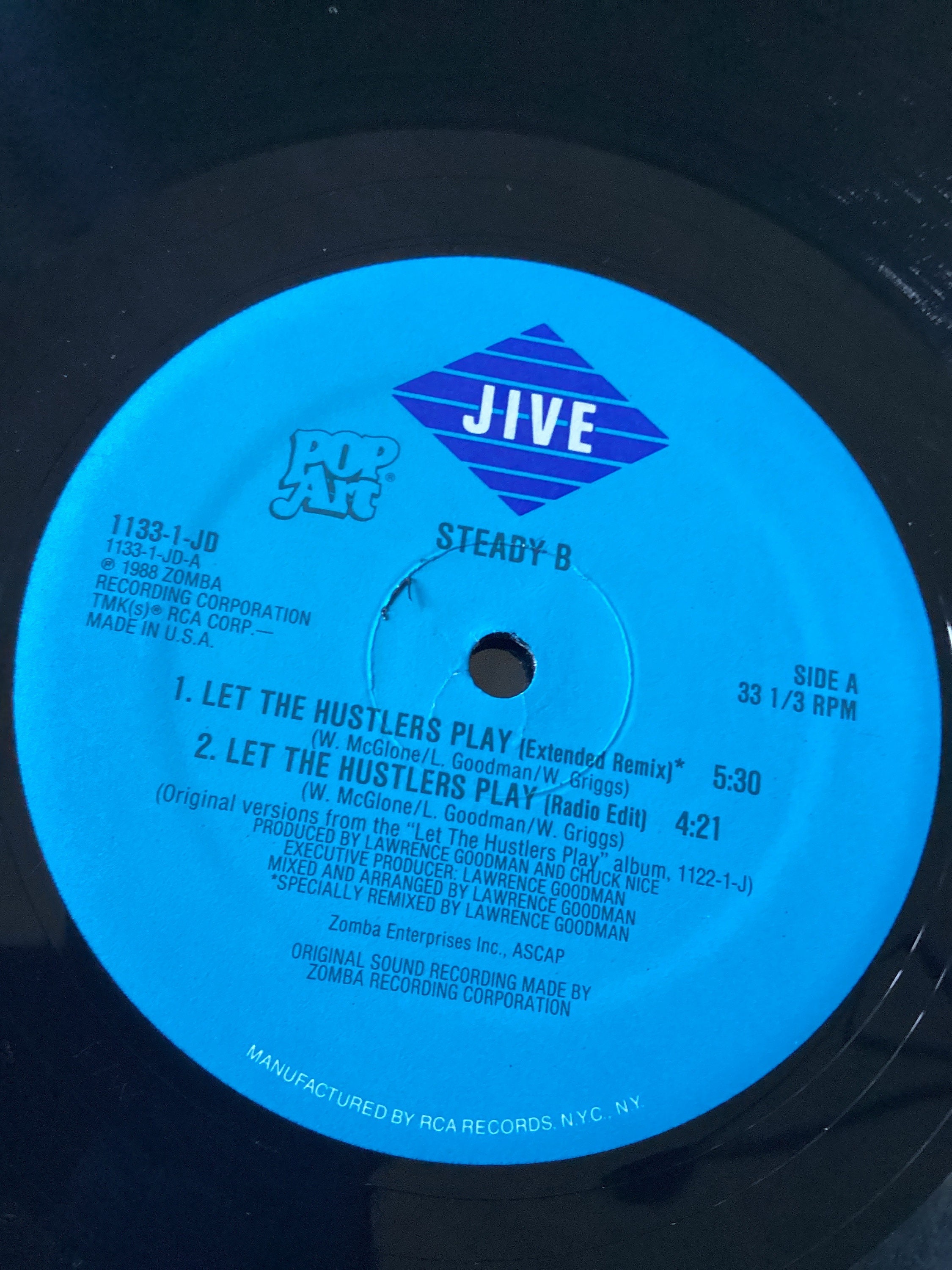 Steady B - Let the Hustlers Play -12” 33rpm Vinyl Stereo Single 