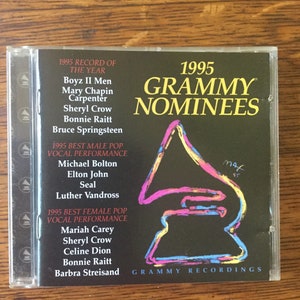 1995 Grammy Nominees Various Artists CD Sony Music Records CK 67043 Springsteen, Elton John, Seal, Celine Dion, Sheryl Crow + more