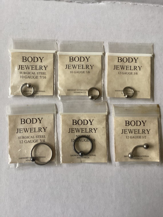 Lot of 6 Body Jewelry Surgical Steel New In Packag