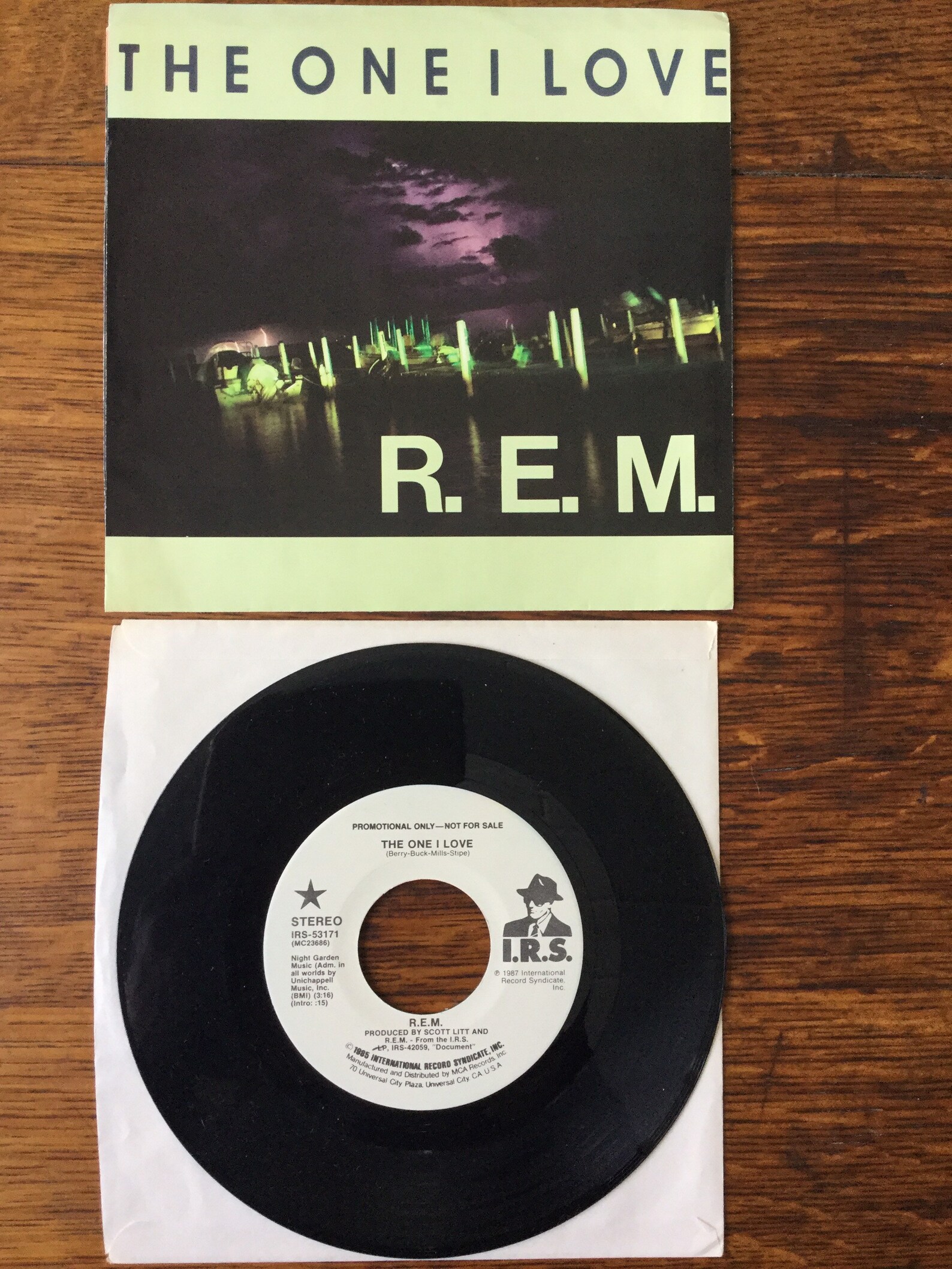 R.E.M. the One I Love Vinyl 45 RPM I.R.S. Records White Label Etsy