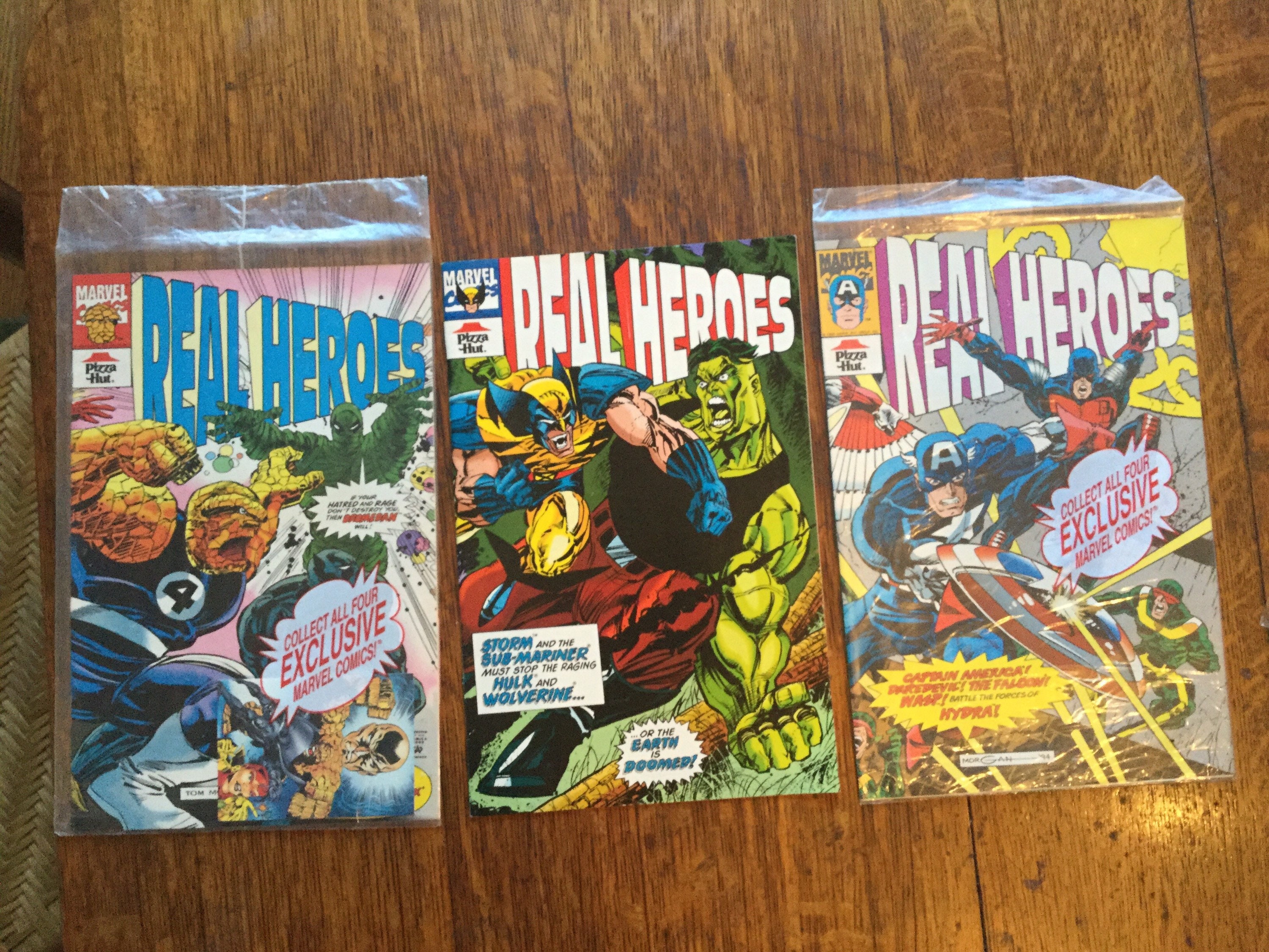 Lot Real Heroes # 1,2,3 1994 Lot of 5 Marvel Comics. Pizza Hut
