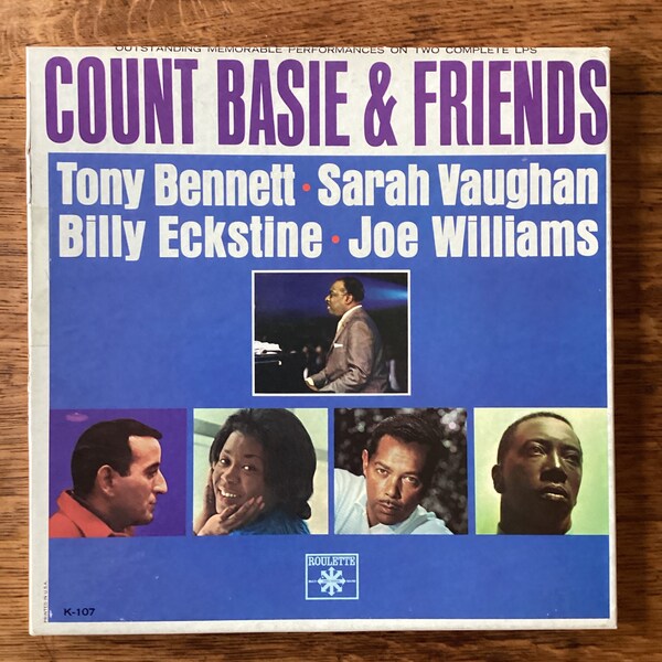 Count Basie & Friends Mono Box Set Vinyl Double Lp 1965 Roulette Records K-107 w/ Sarah Vaughan, Billy Eckstine and Joe Williams.