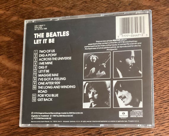 The Beatles - Let It Be - CD - 1987 Parlophone Records CDP 7