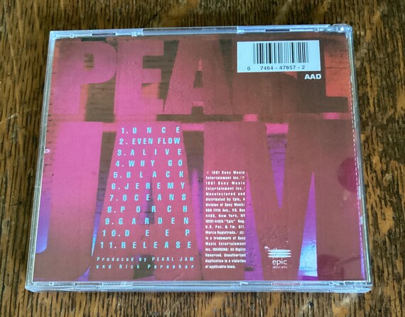 Pearl Jam - Ten - CD Epic Records ZK 47857 - Etsy