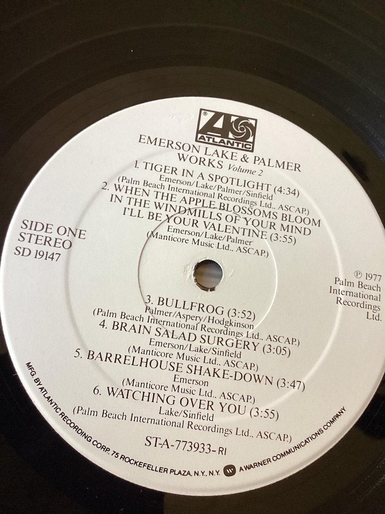 Emerson Lake & Palmer - Works Vol. 2 - Stereo Vinyl Lp 1977 Atlantic Record SD 19147 bild 3