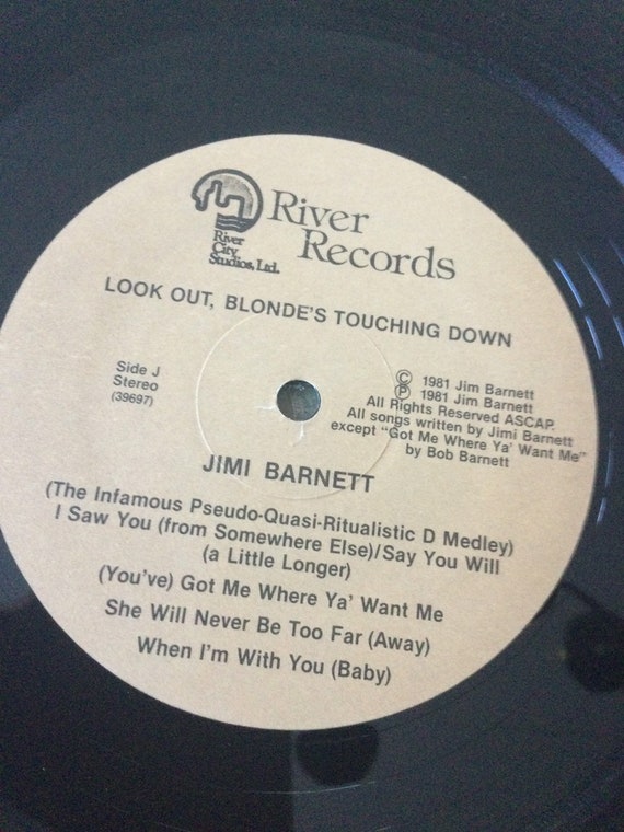 レコード Jimi Barnett Look Out Blonde's Touching Down Vinyl LP 1981 River