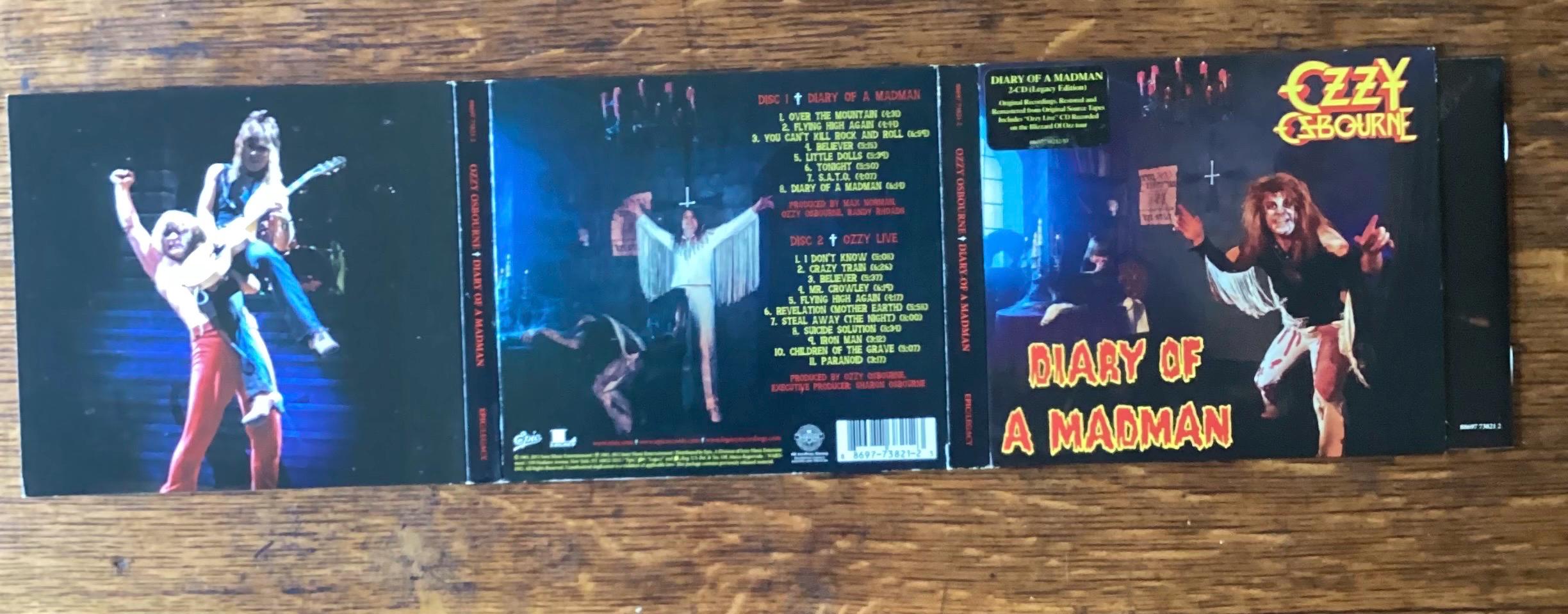 Ozzy Osbourne - Diary of A Madman - Remastered Digipak Double CD - 2011  Epic/legacy Records 88697 73821-2 - Etsy, image size:2448x960