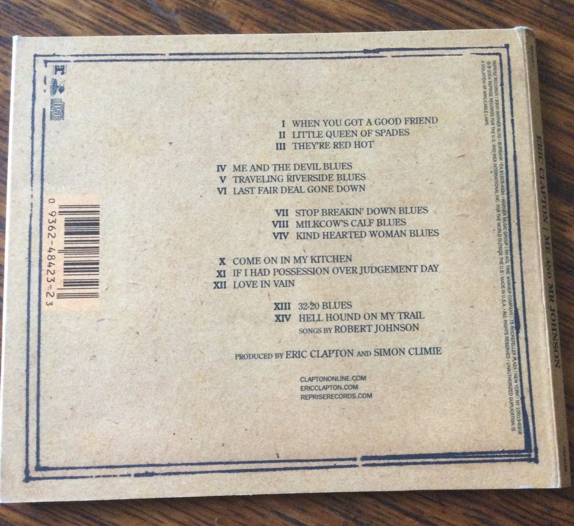 Eric Clapton Me and Mr Johnson CD Reprise Records 48423-2 - Etsy