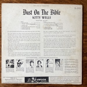 Kitty Wells Dust on the Bible Stereo Vinyl LP 1960 Decca Records DL
