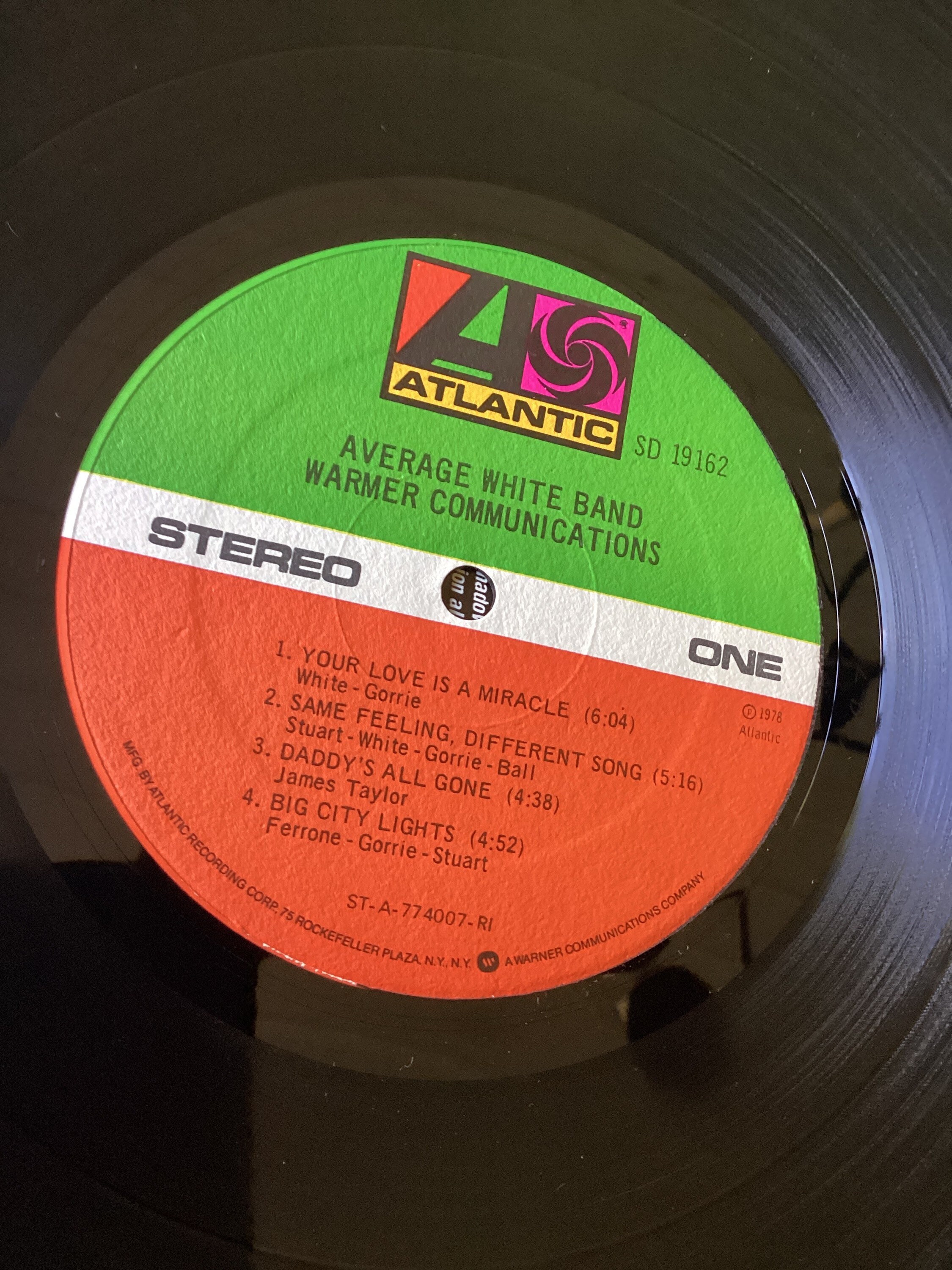 Average White Band Warmer Communications Stereo Vinyl LP