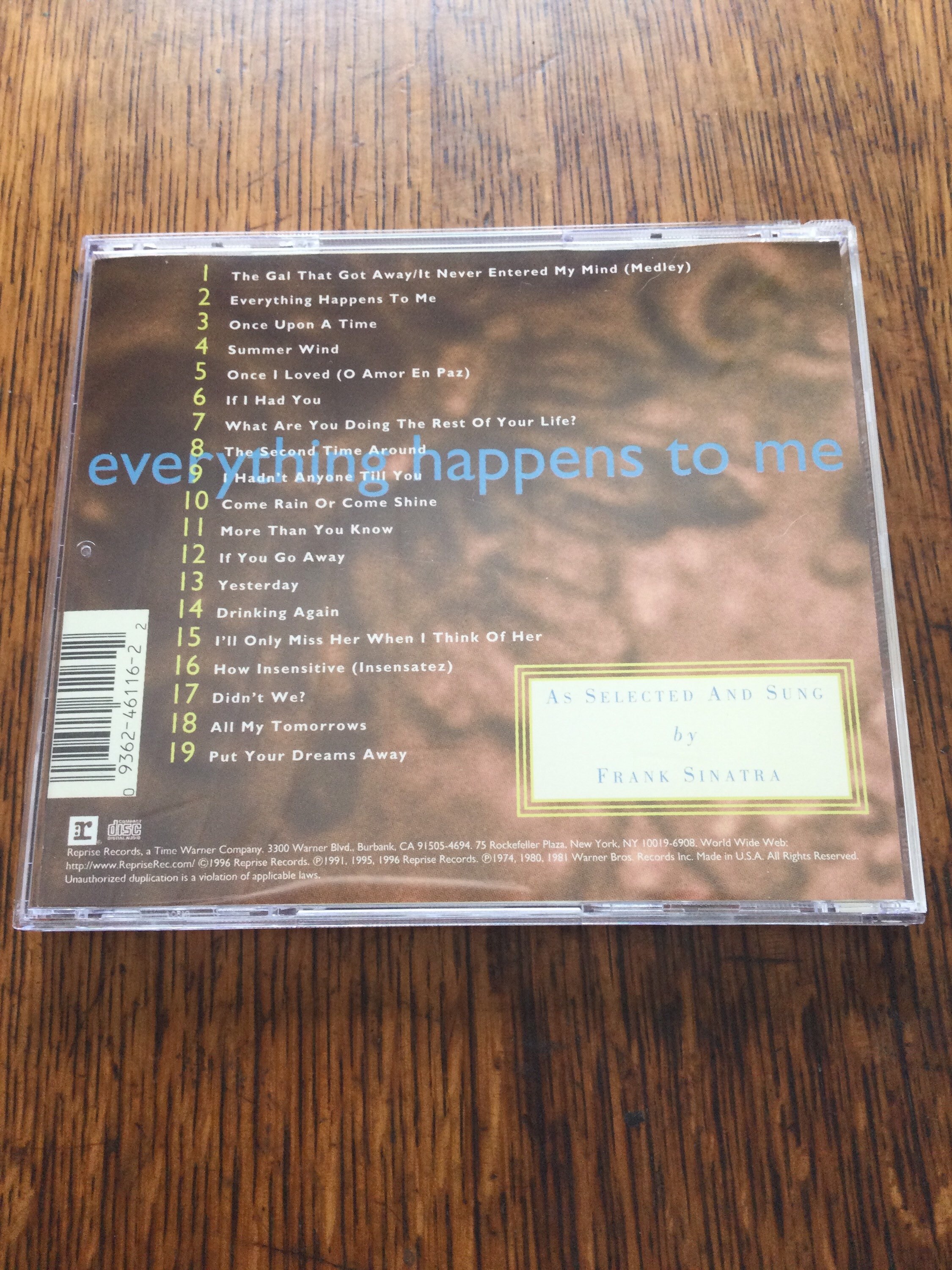 Frank Sinatra Everything Happens to Me CD Reprise Records 9 46116