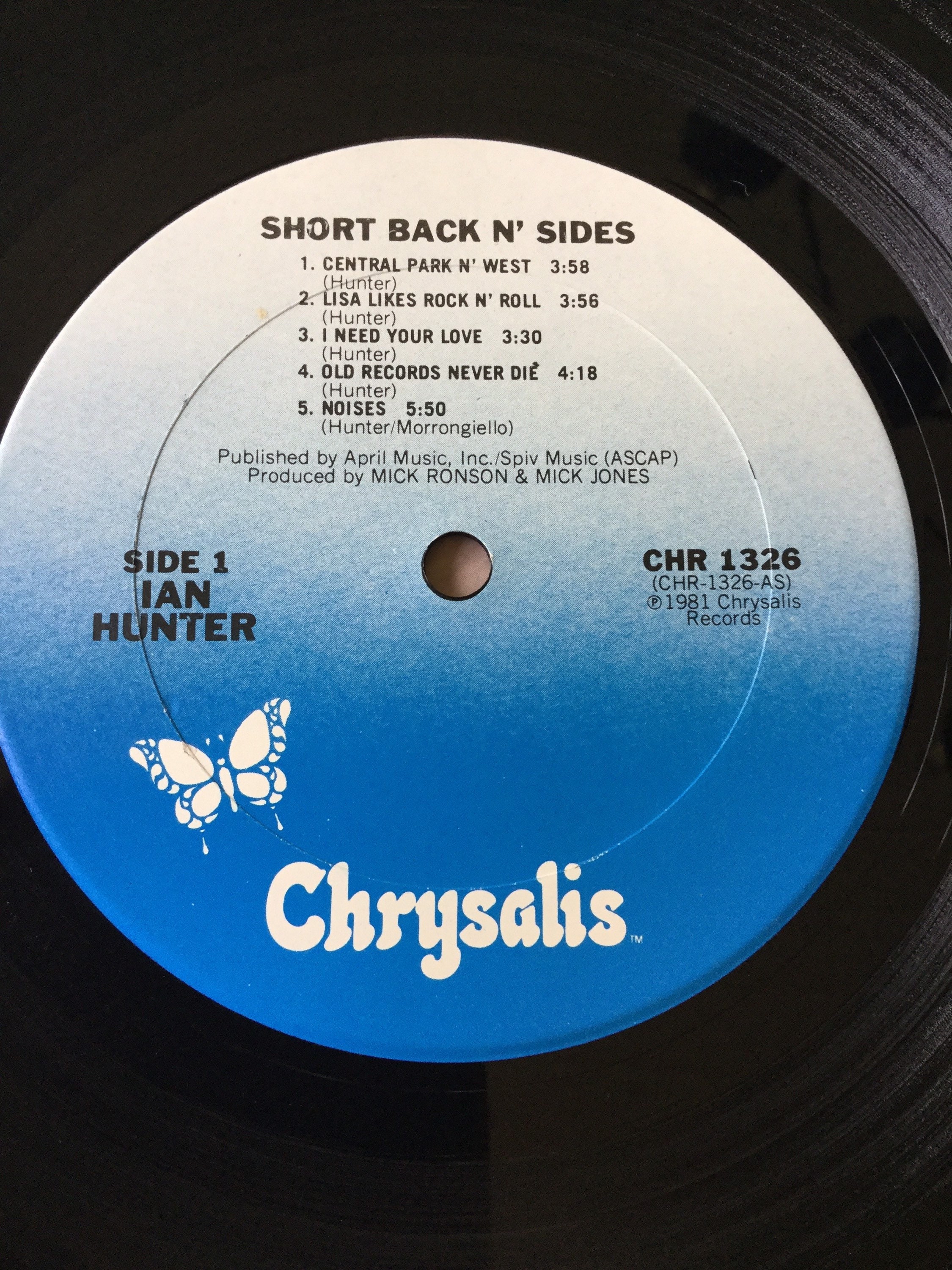 Ian Hunter Short Back N' Sides Stereo Vinyl LP 1981