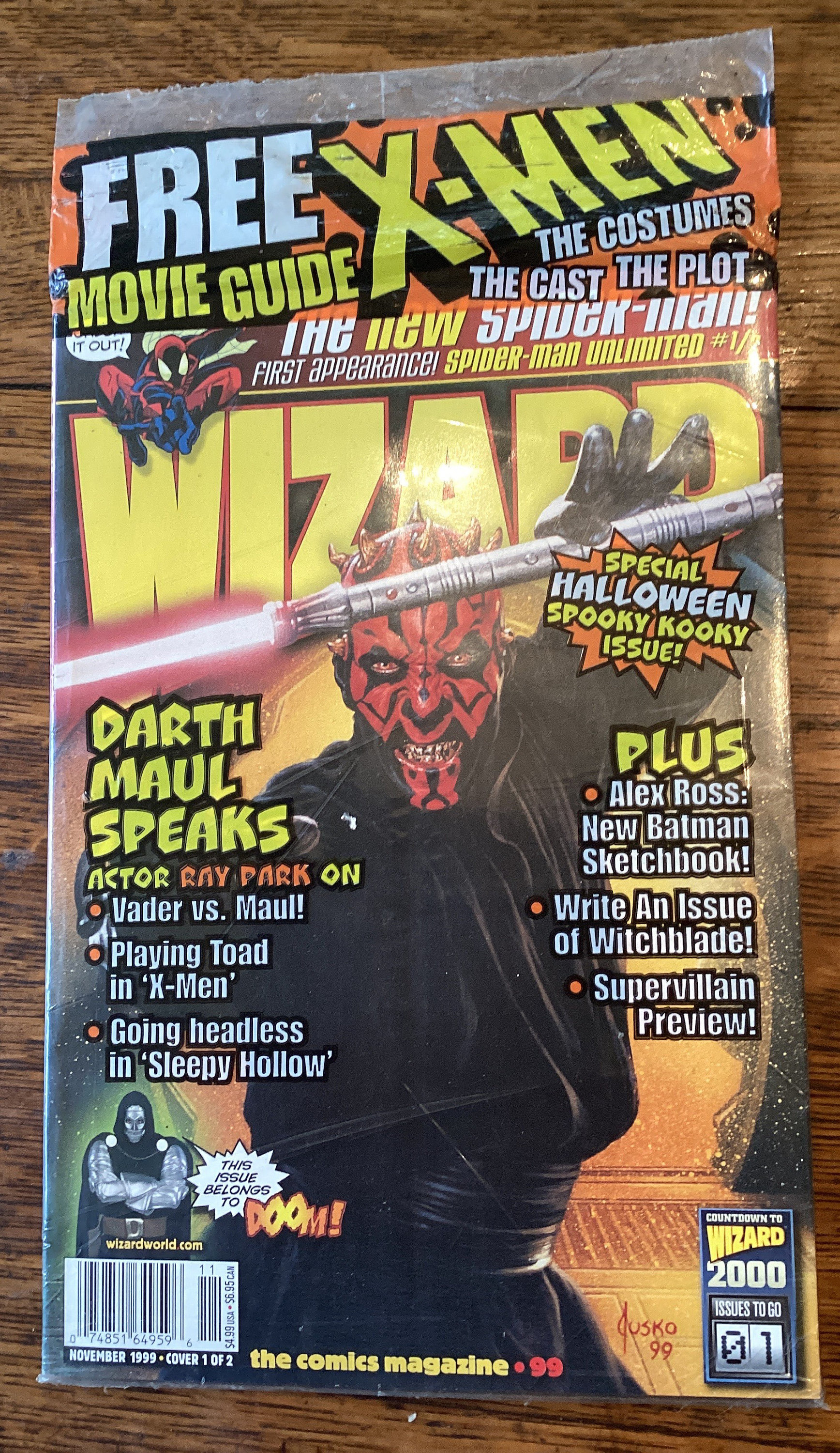 Wizard the Comic Magazine #99 Nov. 1999 Halloween Issue Darth Maul