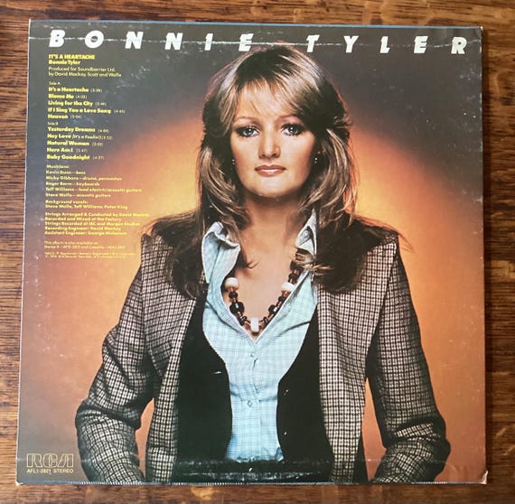 Bonnie Tyler - It's A Heartache - Stereo Vinyl LP 1978 RCA Records