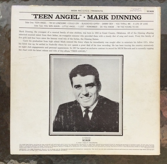 Mark Dinning Teen Angel Stereo Vinyl LP 1960 MGM Records