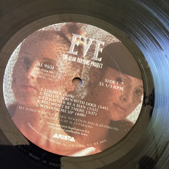 Alan Parsons Project Eve Stereo Vinyl LP 1979 Arista Records AL