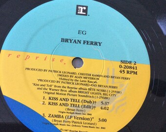 Bryan Ferry Kiss and Tell/zamba Stereo Vinyl 12” Single 45 RPM