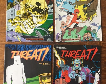 Threat! # 2, 3, 4 & 5 July-Oct 1986 Fantagraphics Books Comics