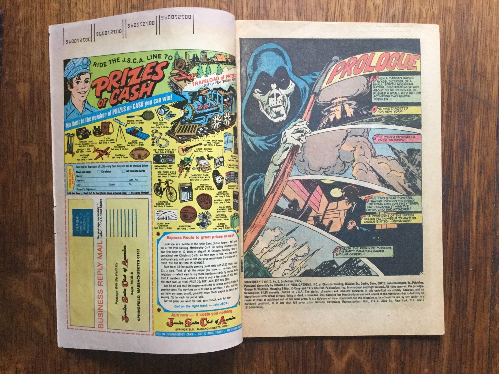 Doomsday 1 Vol. 1 2 Sept. 1975 Charlton Comics | Etsy
