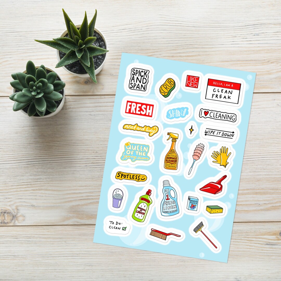 Clean Decal Cleaning Sticker Pack Sheet - for Notebooks / Laptops / Phones ...