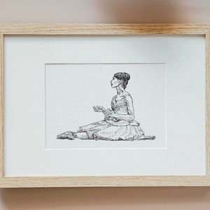 Ballerina Art Illustration, Ballerina Art print, Ballet A6 Art Print, Ballerina poster, Ballet Dancer wall art, Ballerina Art décor