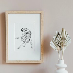 Romeo & Juliet Ballerina Art Illustration, Ballet A6 Art Print, Ballerina poster, Balletdanser kunst aan de muur, Ballerina Art decor, Ballet kaarten
