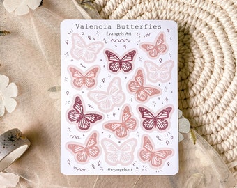 Sticker Bogen - Schmetterlinge | Bullet Journal Sticker, Planner Sticker, Scrapbook Sticker, Journal Sticker, Schmetterlinge Sticker, Tiere